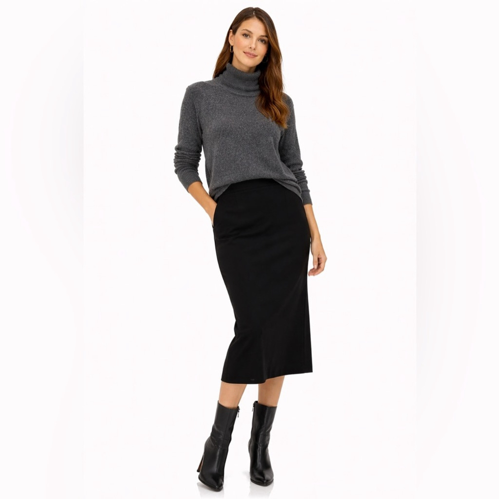 The Cashmere Shop Turtleneck Sweater Gray large
